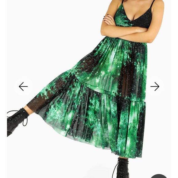 *Fits like S/M* Emerald galaxy sheer midaxi - Picture 3 of 7